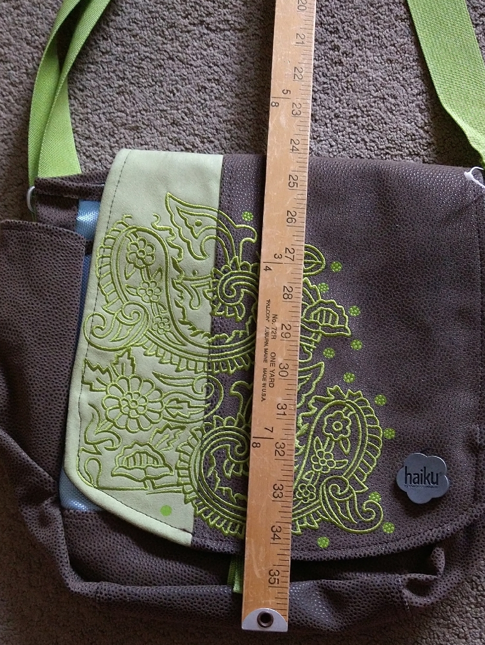 Haiku Brown & Lime Green Paisley To-go Bag - Picture 7 of 9